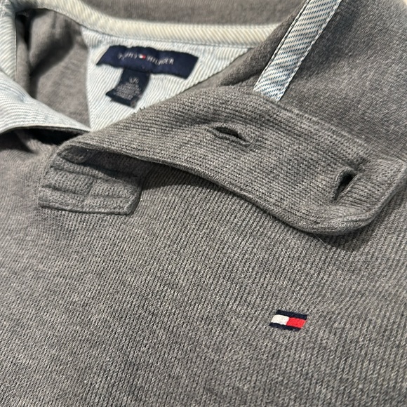 Tommy Hilfiger Large  Grey long sleeve polo - Picture 3 of 5